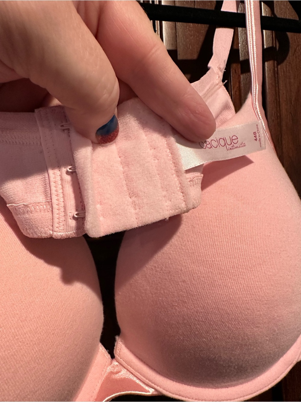 44B Cacique Light Pink T-Shirt Bra - Smooth Molded Cups Plunge PUSH UP - Picture 4 of 7